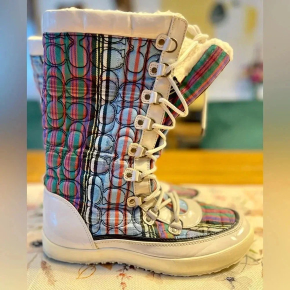 Coach | Peggey Tall Winter Boots | Striped | Women’s 8.5 - Picture 4 of 7